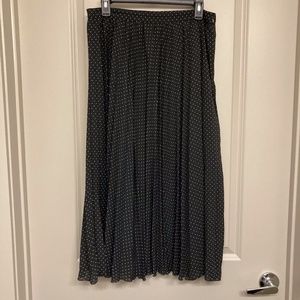 Banana Republic Pleated Polka Dot Long Skirt